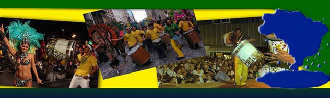 Percussionisti e ballerine brasiliane Spettacolo di percussionisti